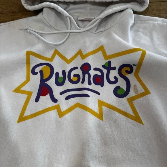 Nickelodeon white long sleeved Rugrats hoodie, multi colored, characters, XL. - Picture 3 of 16